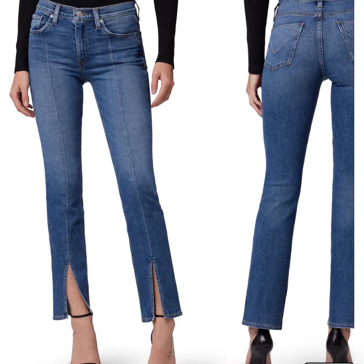Hp Hudson Los Angeles Barbara Skinny Front Slit Raw Hem Sz 31